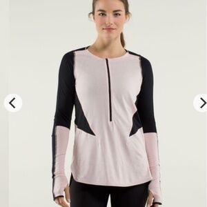 Lululemon  Ride Inside Long Sleeve Pink and Black Small